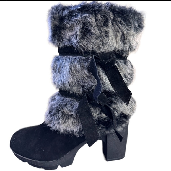 New bridget bearpaw suede leather boots high stack heel - Picture 1 of 3
